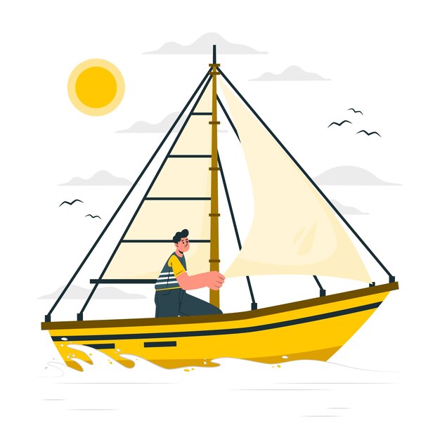 Sail boat concept illustration