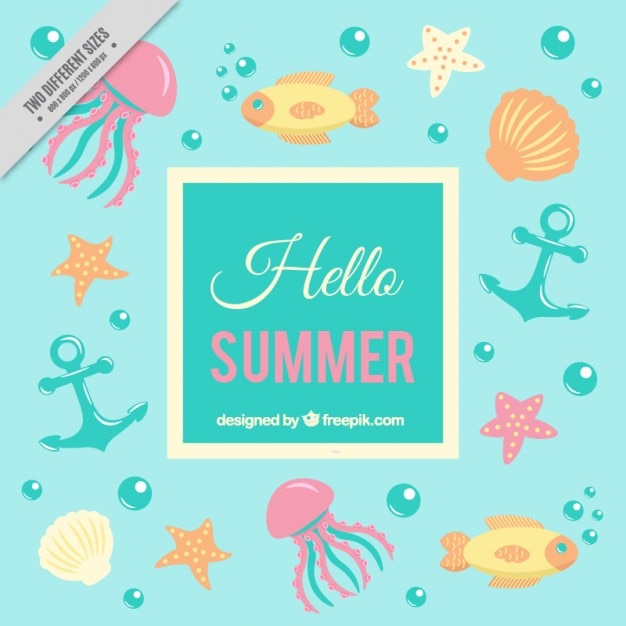 Free Vector sailor background in summertime