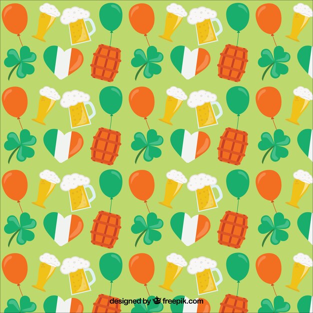 Saint Patrick elements pattern