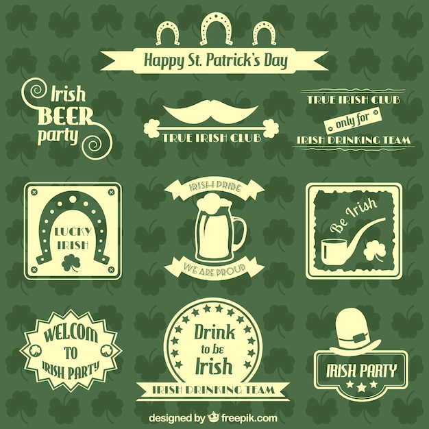 Free Vector saint patricks day badges