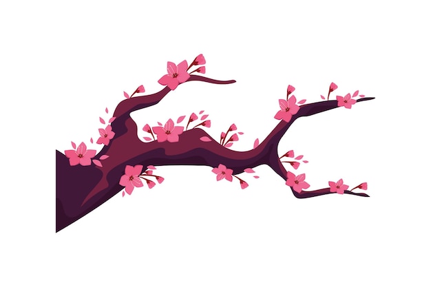 Free Vector sakura tree flowers icon isolated