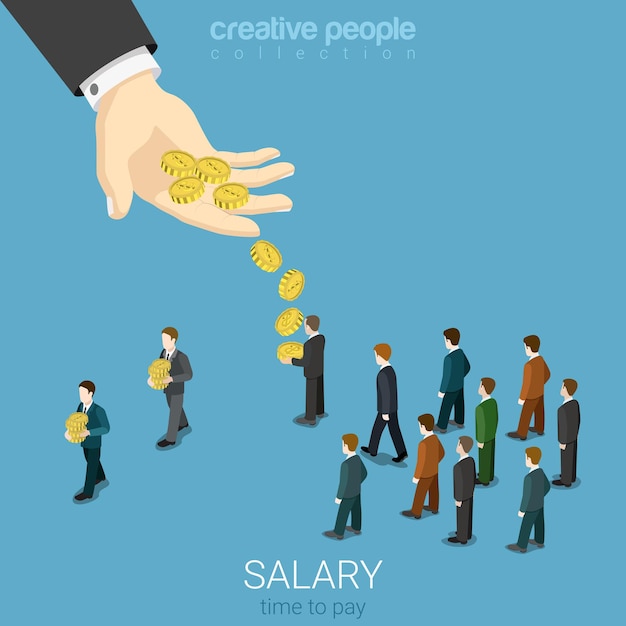 Salary wage business concept flat