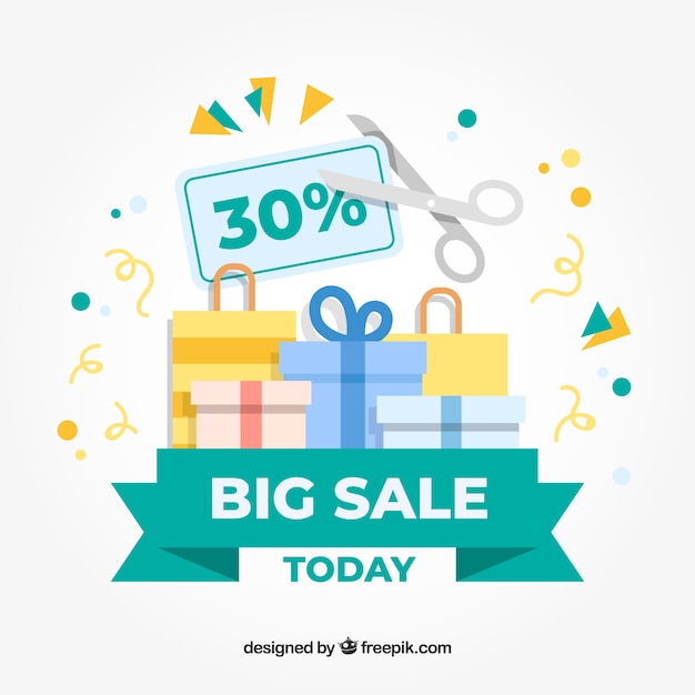 Sale background in flat style