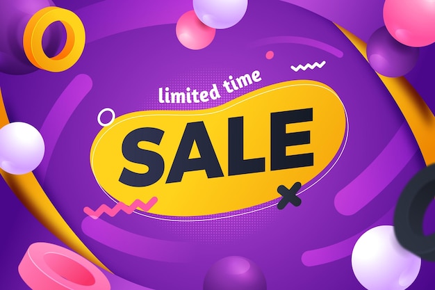 Sale background with abstract shapes