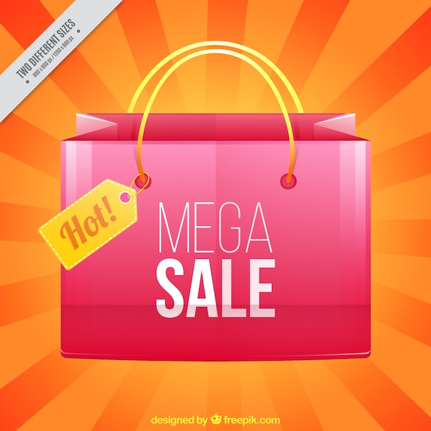 Free Vector sale background with pink bag