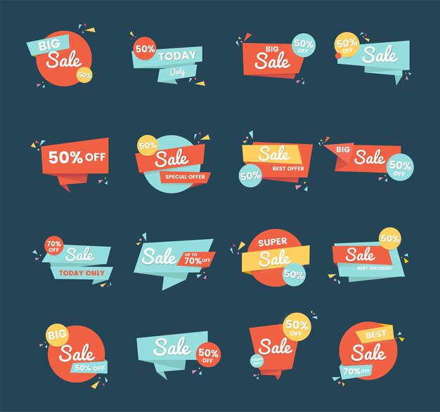 Sale badge vector design set