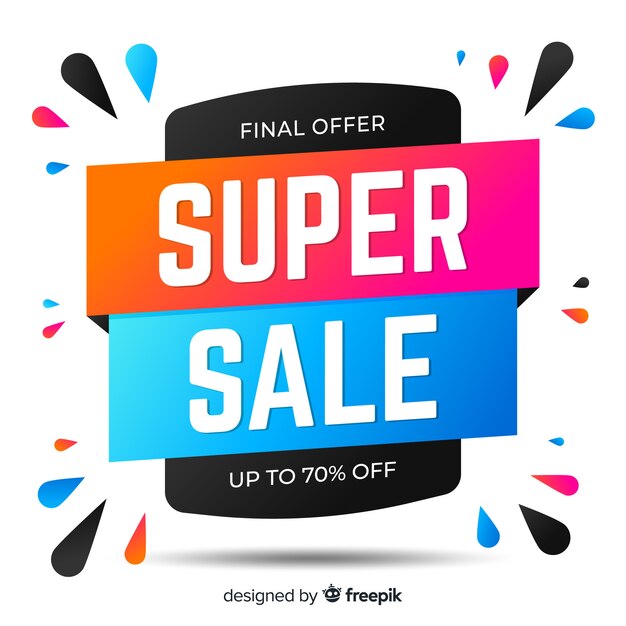 Sale banner in flat design