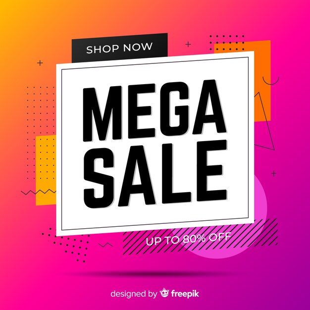 Sale banner in flat design