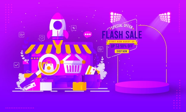 Sale banner template design Big sale special up to 50 off Super Sale end of season special offer banner vector illustration