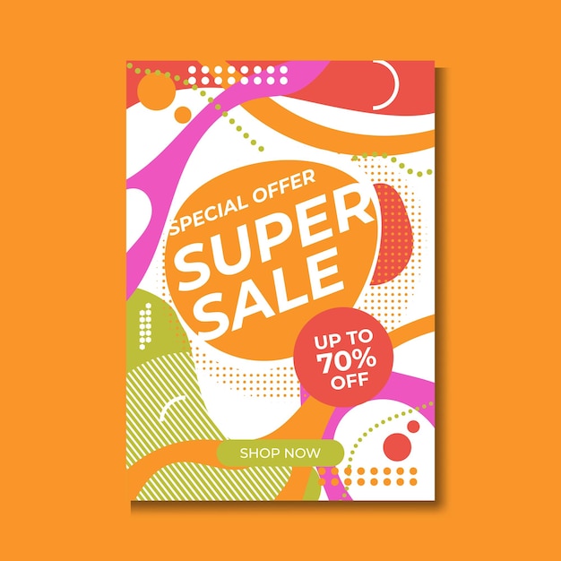 Free Vector sale banner template design, big sale special up to 80% off