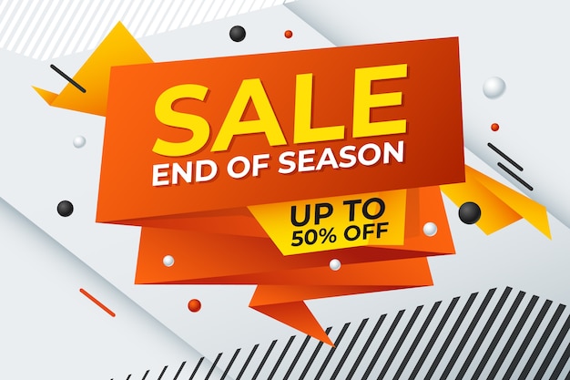 Sale banner template design in origami style