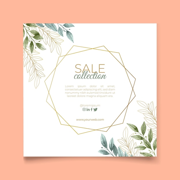 Sale collection square flyer