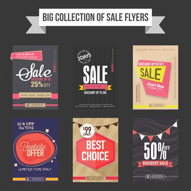  Sale flyers, templates and banners collection