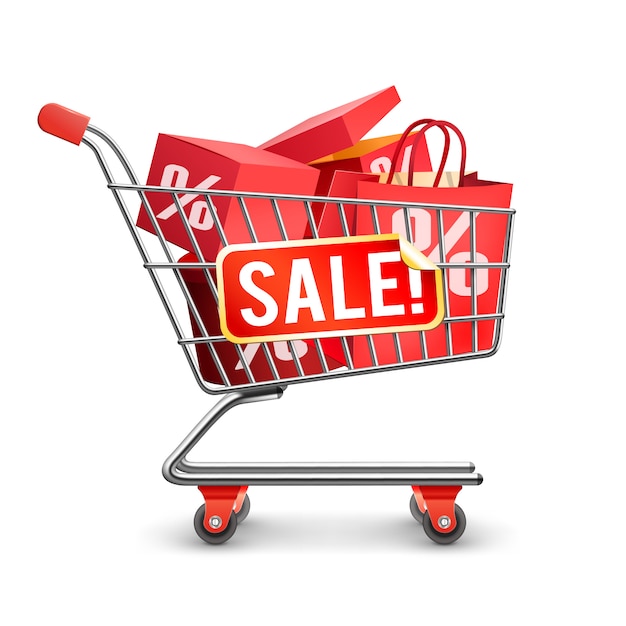 Free Vector sale full shopping cart red pictogram