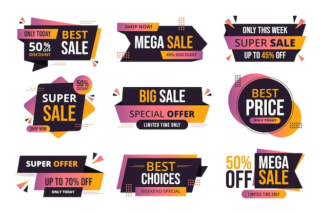 Sale label set with offer