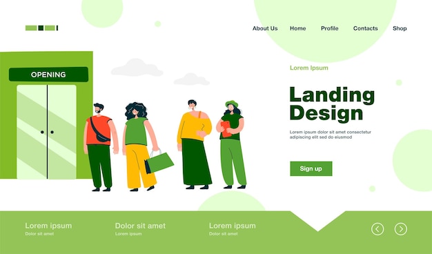 Sale landing page in flat style