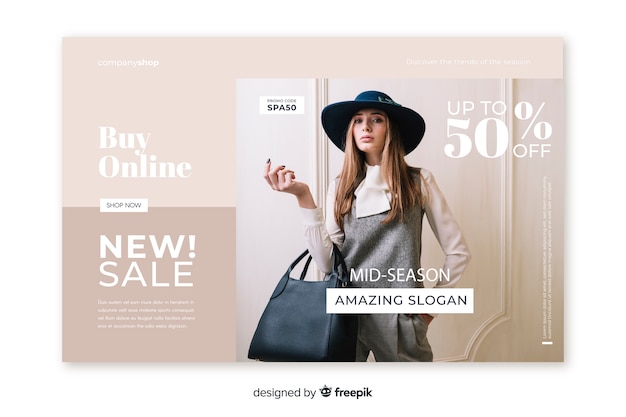 Sale landing page with photo