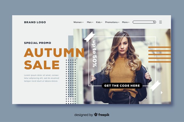 Sale landing page with photo