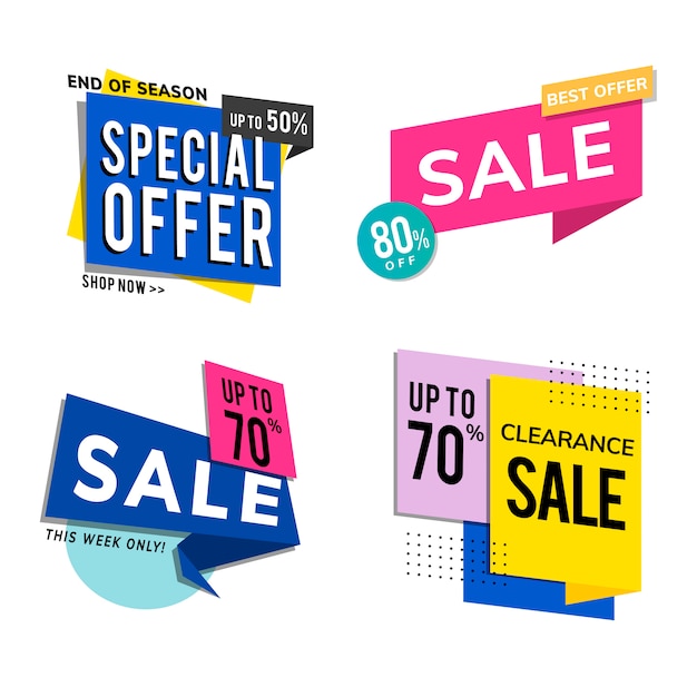 Sale promotion advertisements set