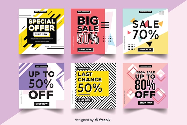 Sale promotion banner collection for social media