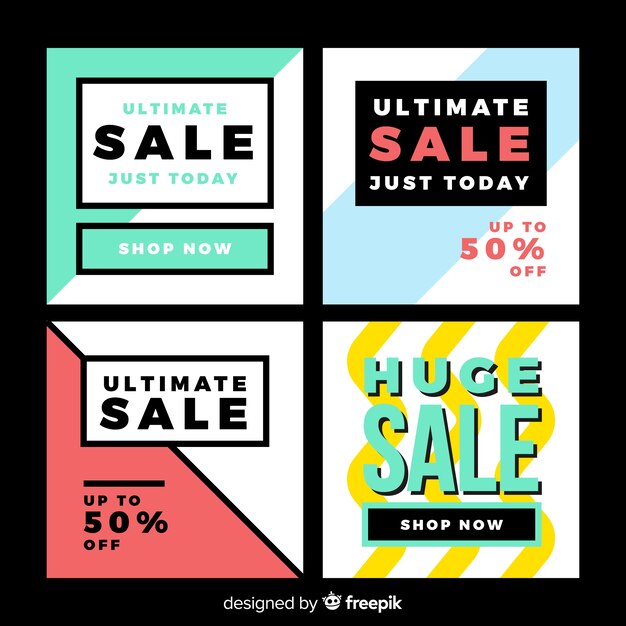 Sale promotion banners for social media collection