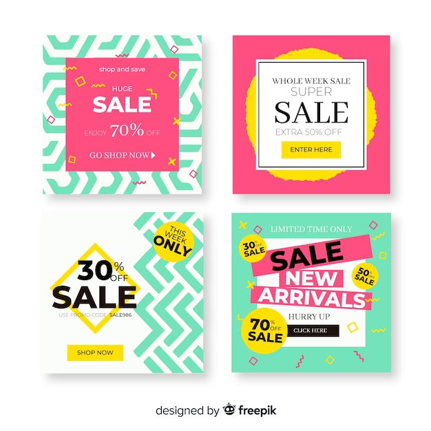 Sale promotion banners for social media