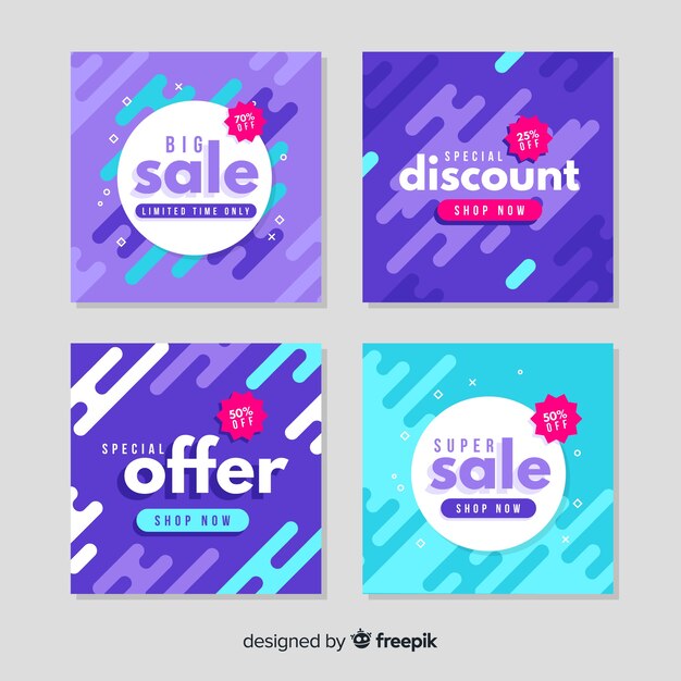 Sale promotion banners for social media