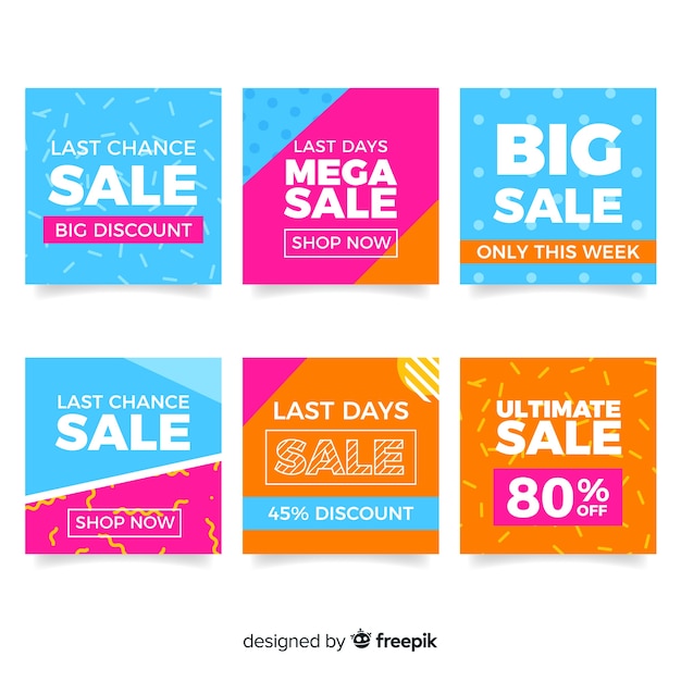 Sale promotion banners for social media