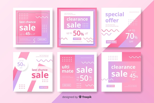 Sale promotion banners for social media