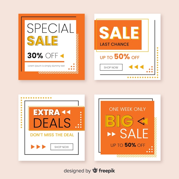 Sale promotion banners for social media