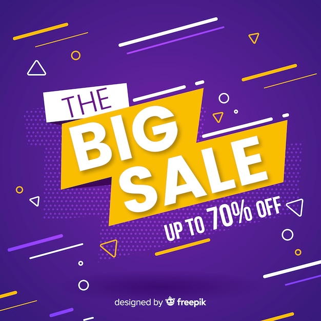 Sale promotion flat purple background