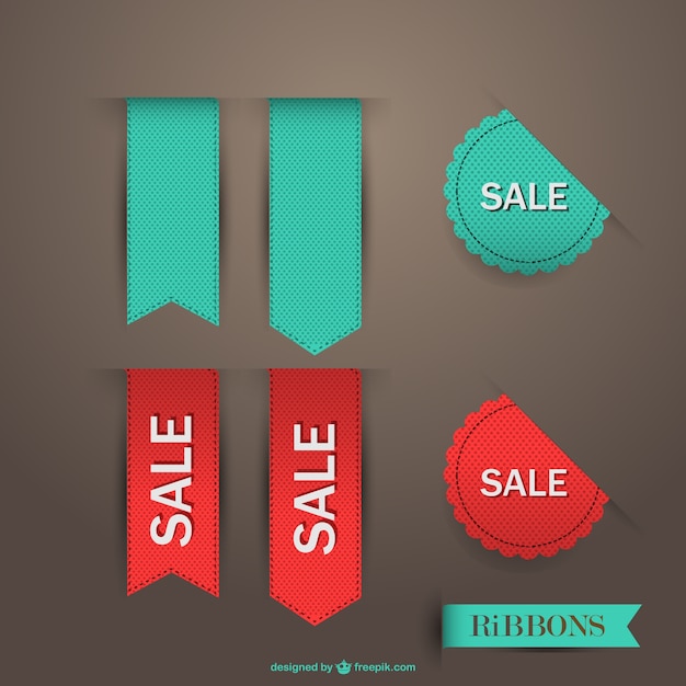 Free Vector sale ribbon vector