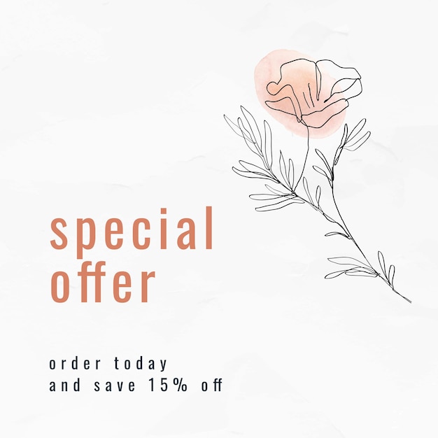 Sale template vector online shopping advertisement with text special offer