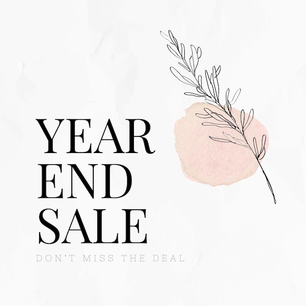 Free vector sale template vector online shopping advertisement with text year end sale