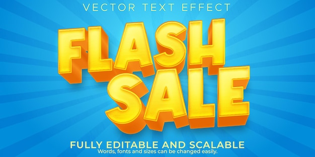 Free Vector sale text effect, editable cartoon and kids text style