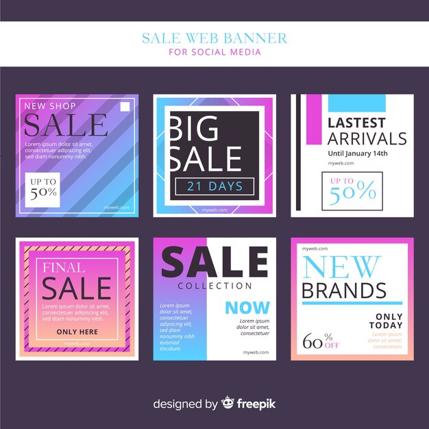 Sale web banner for social media collection