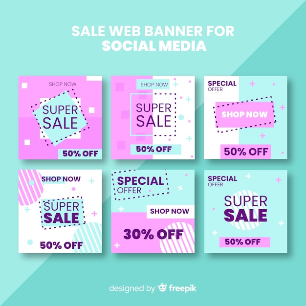 Sale web banner for social media collection