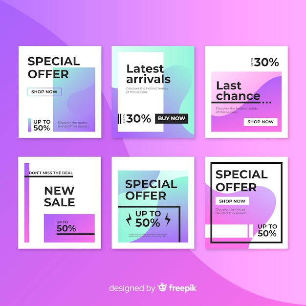 Free Vector sale web banner for social media