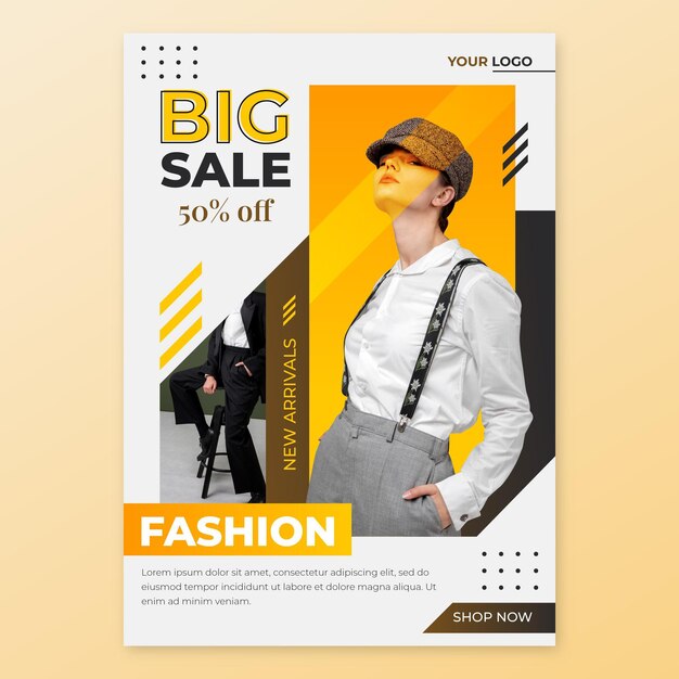 Sales a5 flyer with photo template