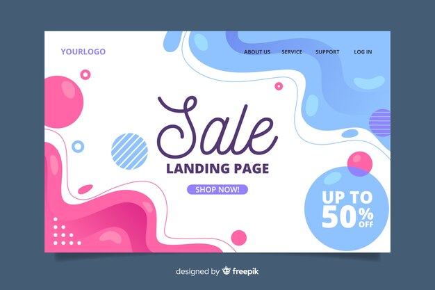 Sales abstract landing page template