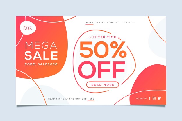 Sales abstract landing page template