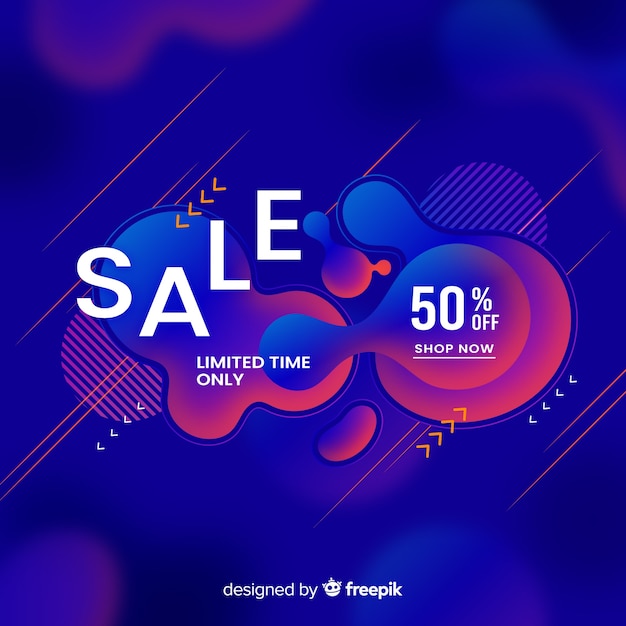 Free Vector sales background with fluid effect