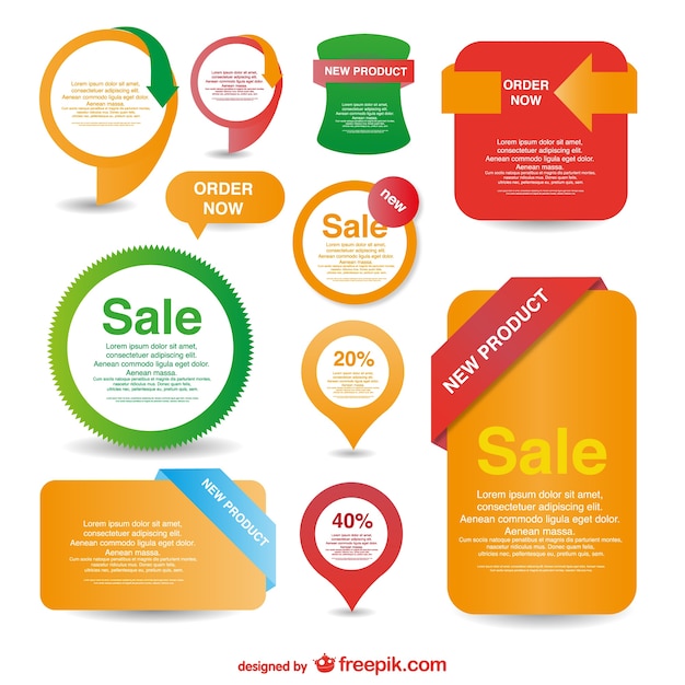 Free vector sales badges and labels