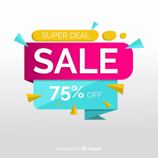 Sales banner in abstract colorful style