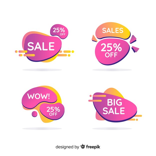 Sales banner collection in abstract style