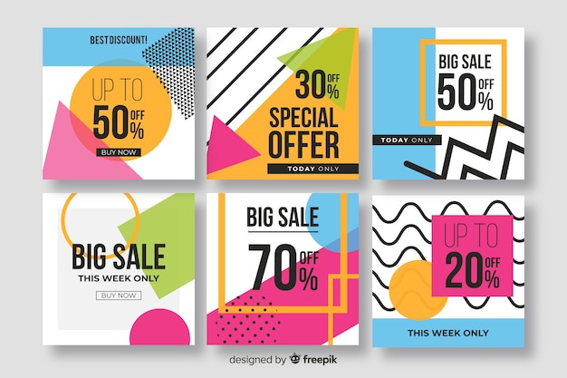 Sales banner collection for social media