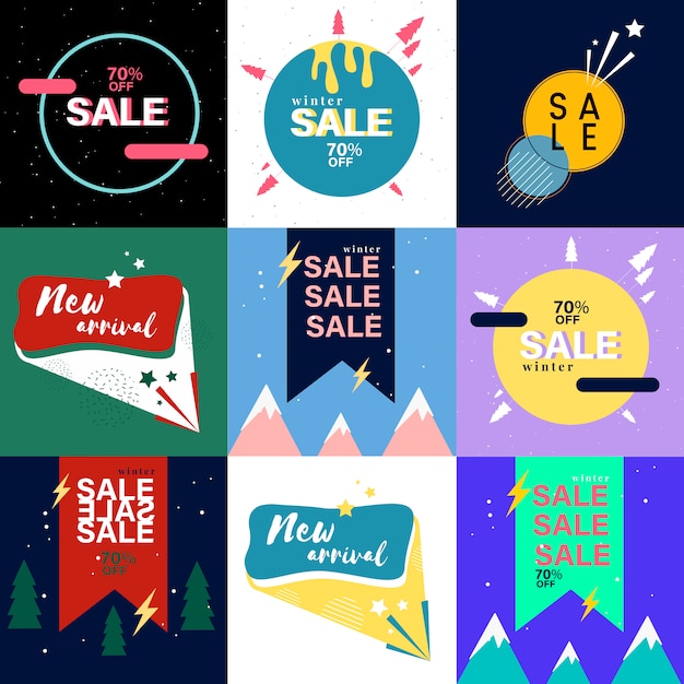 Free Vector sales banner collection