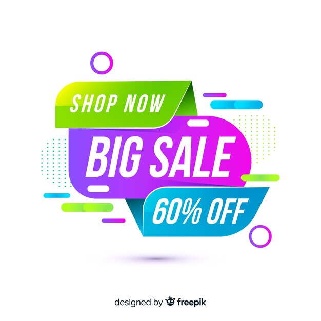 Sales banner design in abstract colorful style