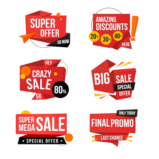 Sales banner in origami style concept