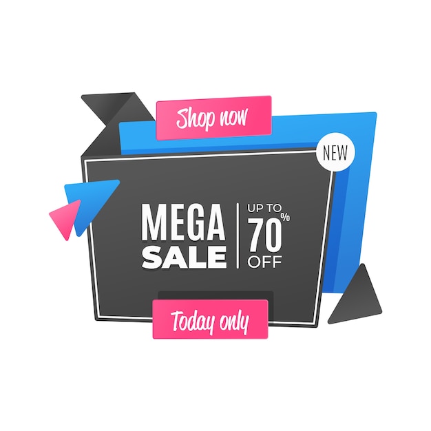 Sales banner in origami style